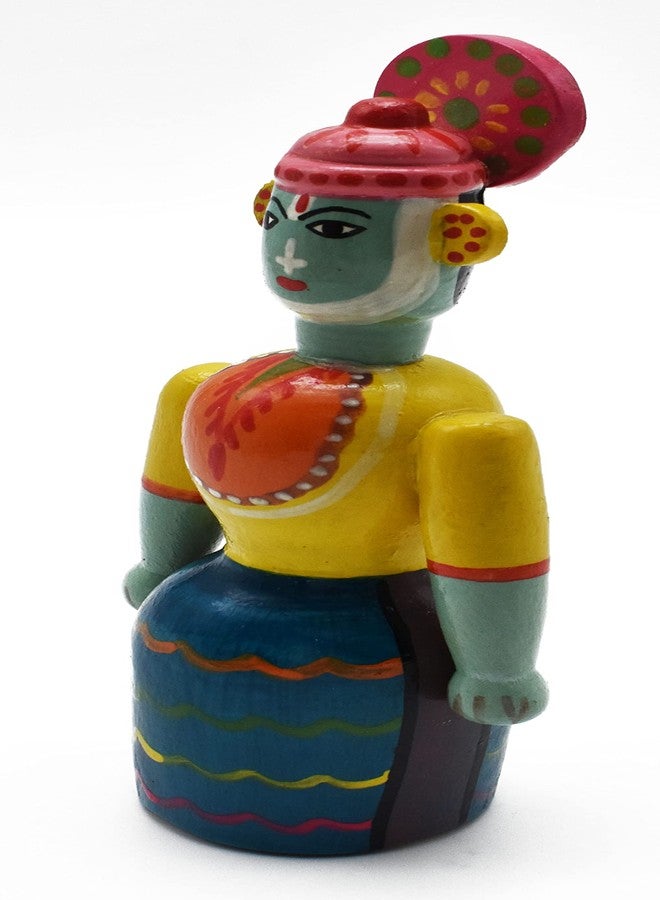 justhandmade Wooden Kathakali Doll | Kondapalli Doll | Golu Doll | Home Decor Showpiece | Gift (JHMKATHAK101) - Image 4